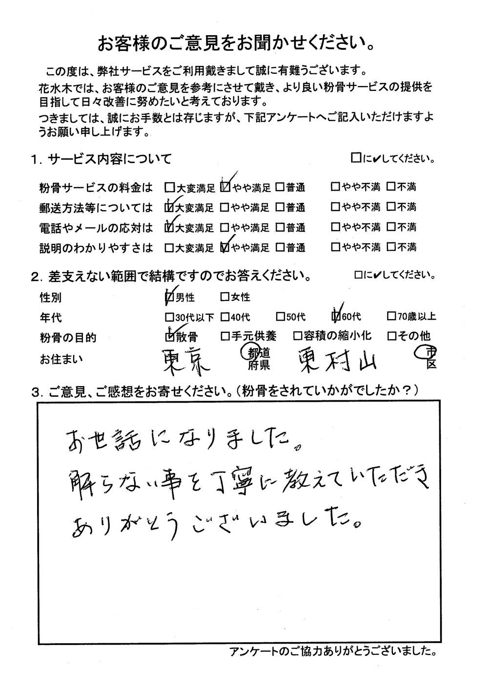解らない事を丁寧に教えていただき