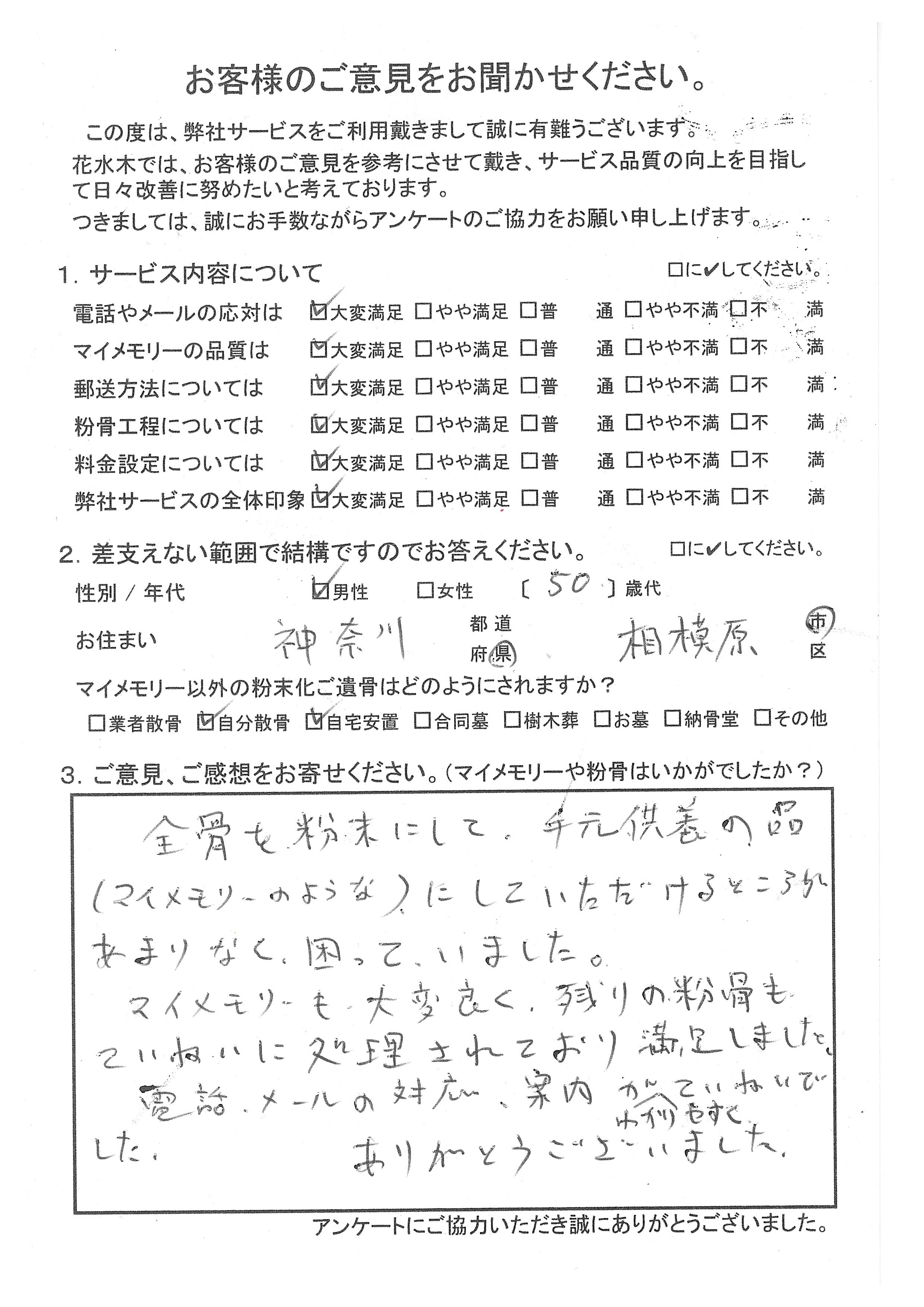 残りの粉末もていねいに処理されており