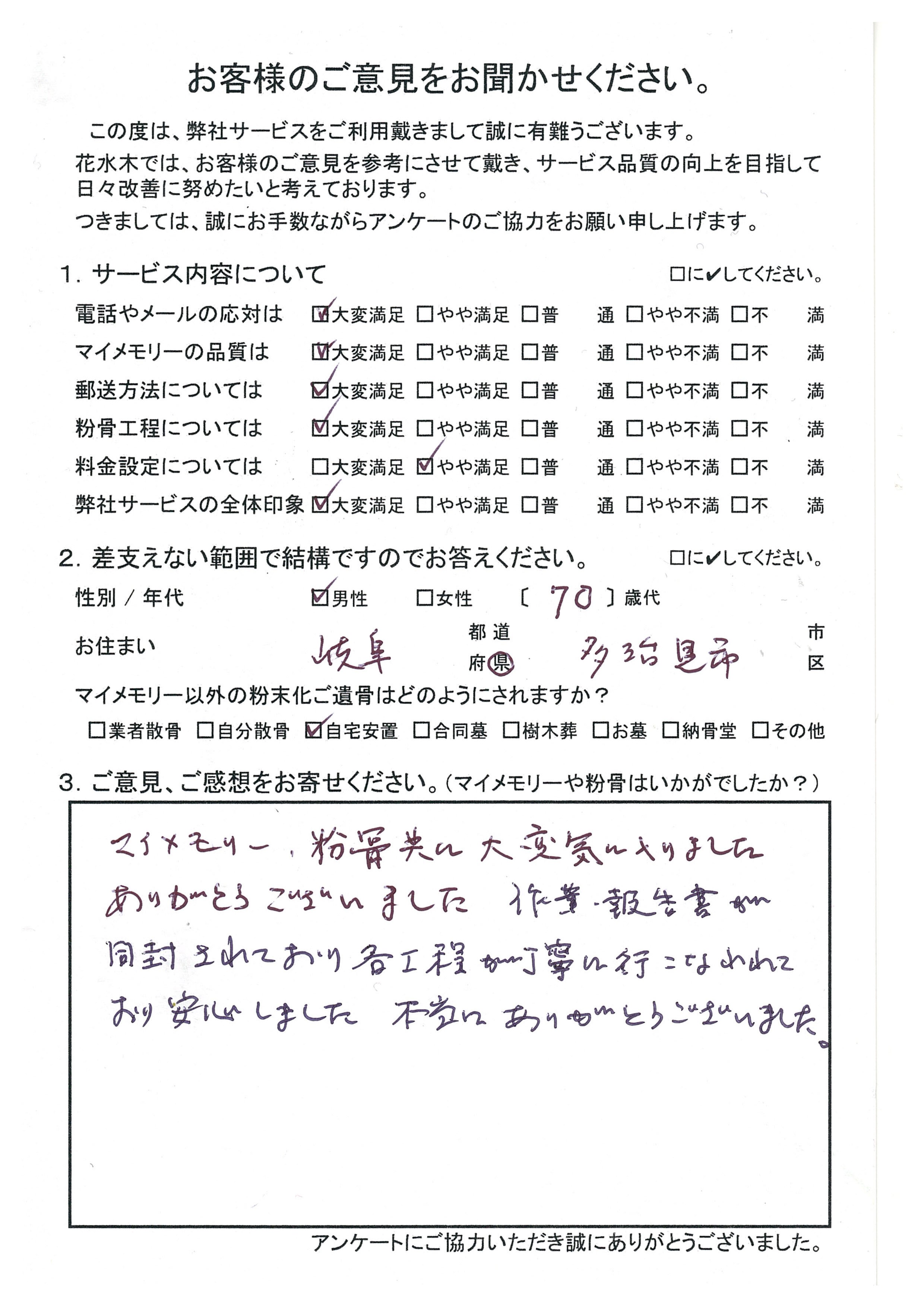 マイメモリー・粉骨共に大変気に入り