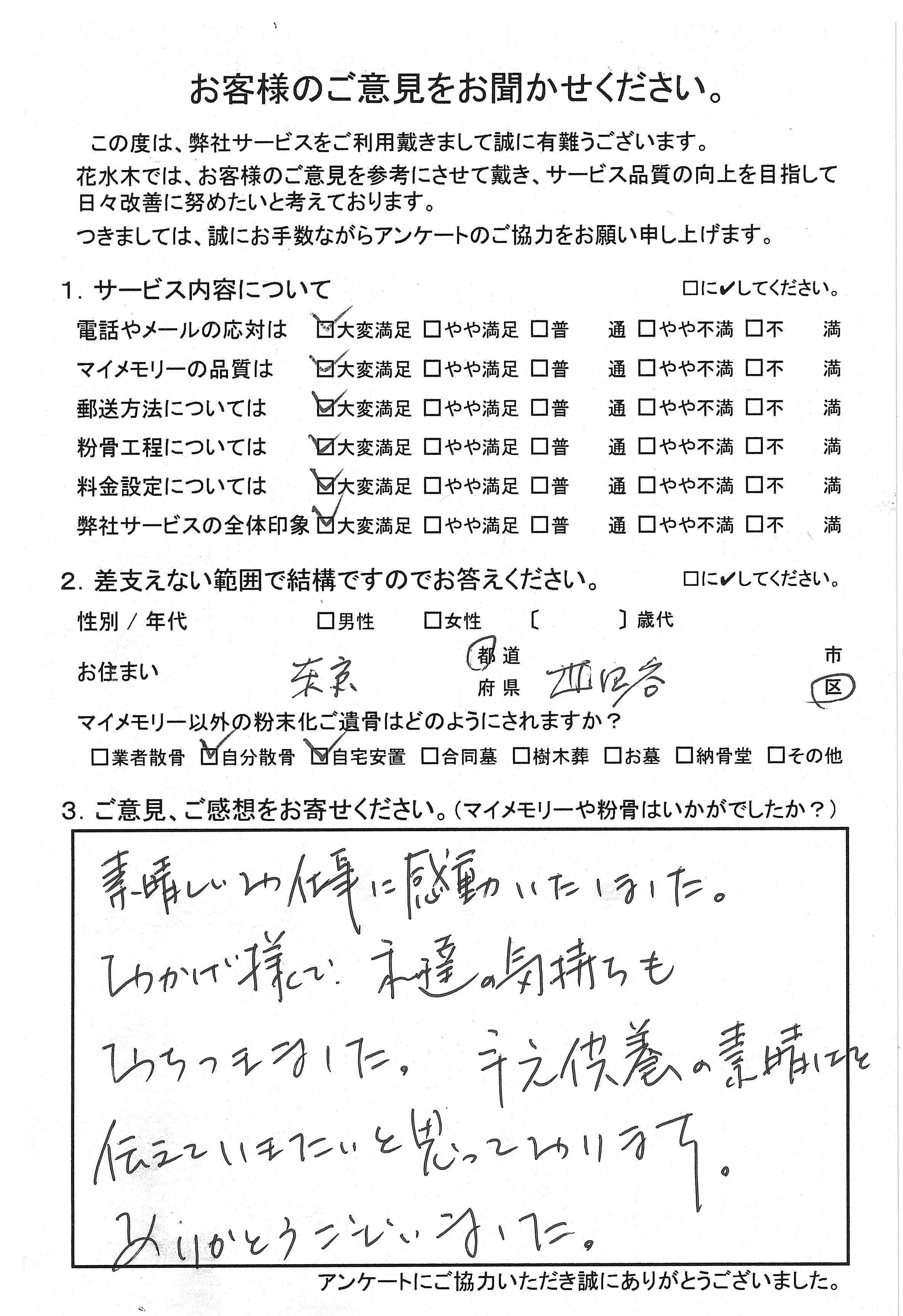 素晴らしいお仕事に感動いたしました