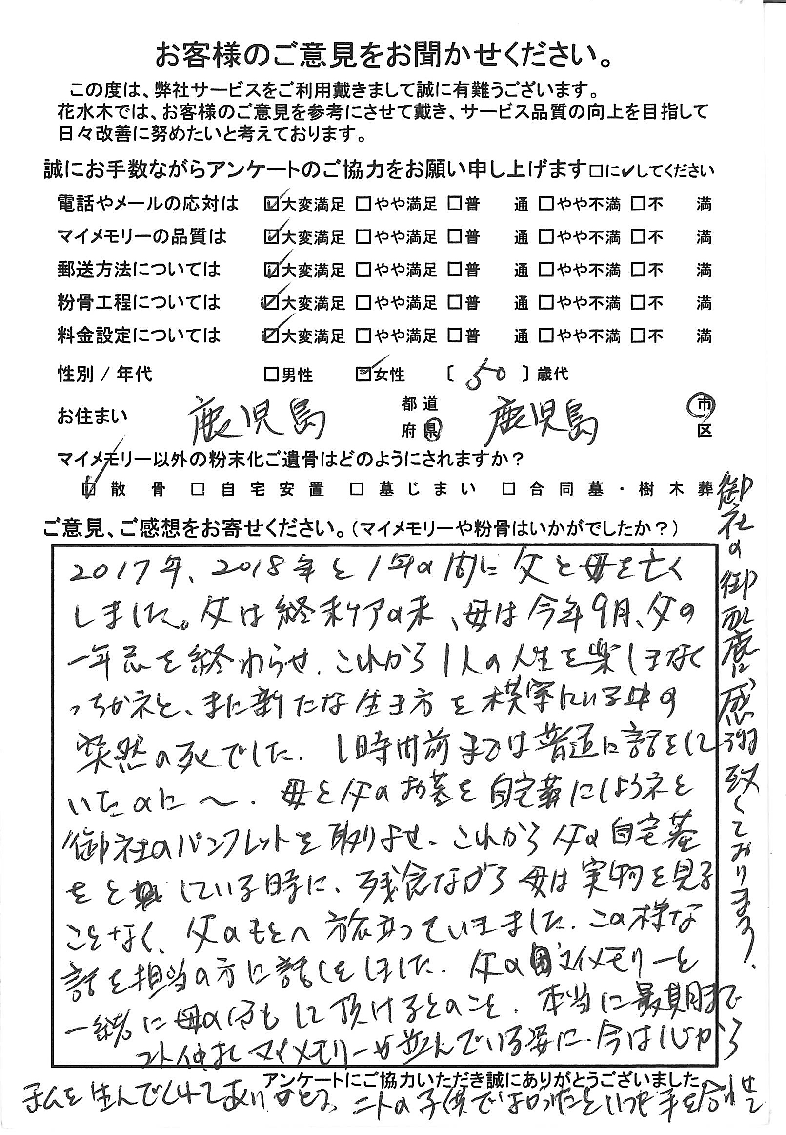 母と父のお墓を自宅墓にしようネ