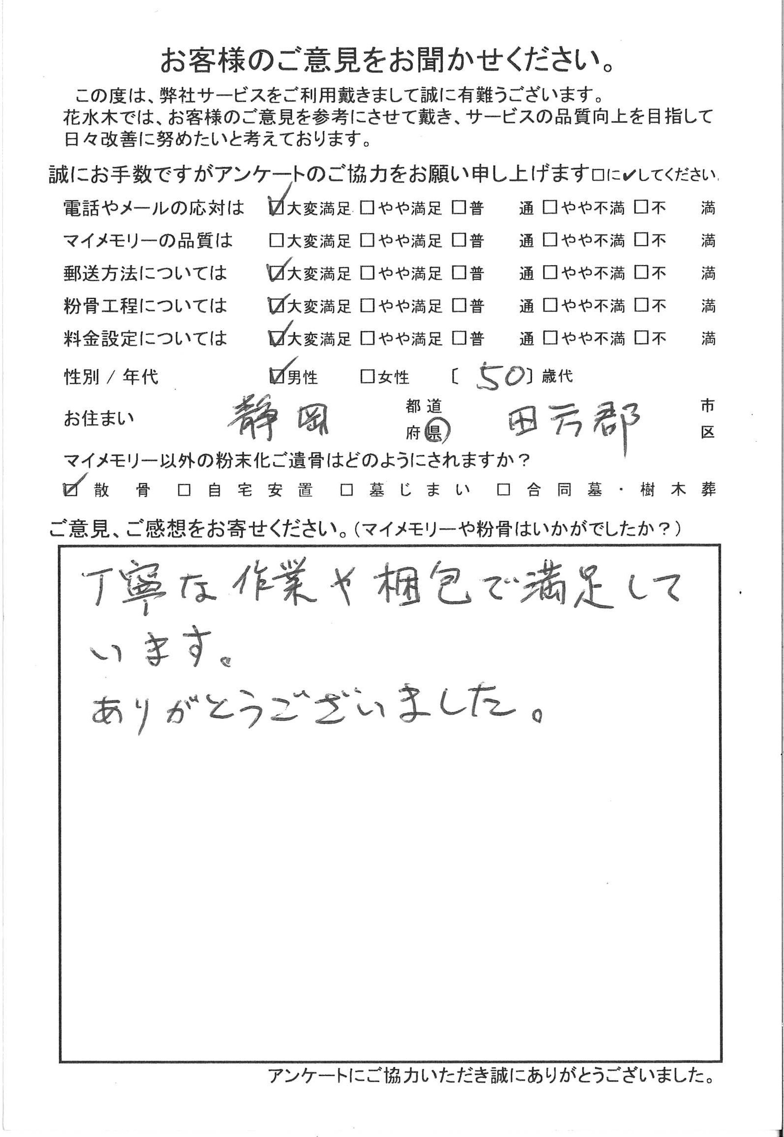 丁寧な作業や梱包で満足しています