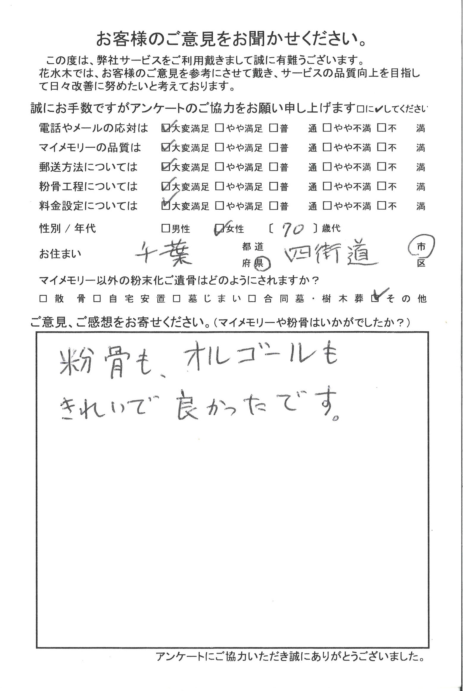 粉骨も、オルゴールもきれいで良かったです